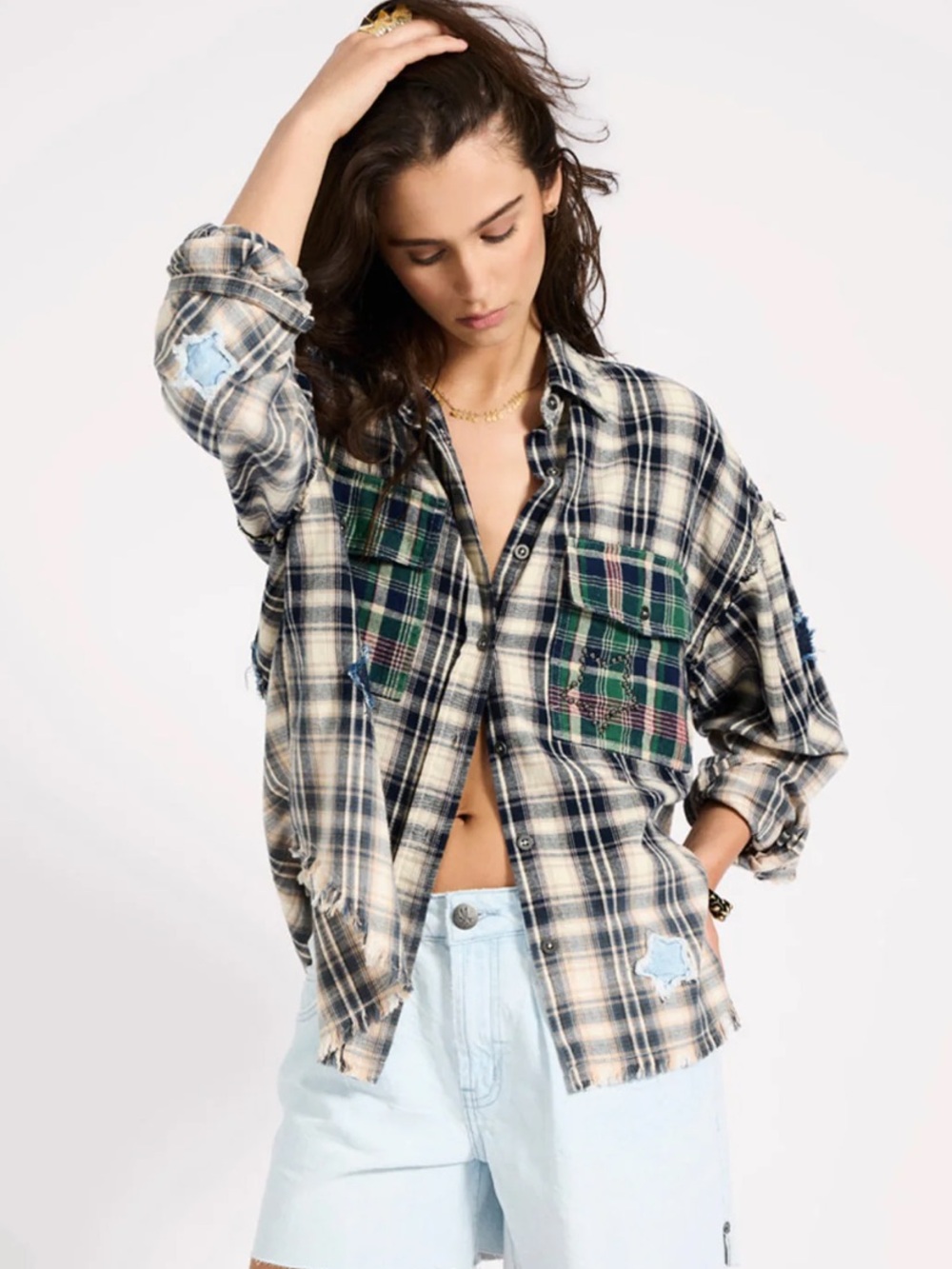 NWT One Teaspoon Flannel Star Shirt in Sz Small